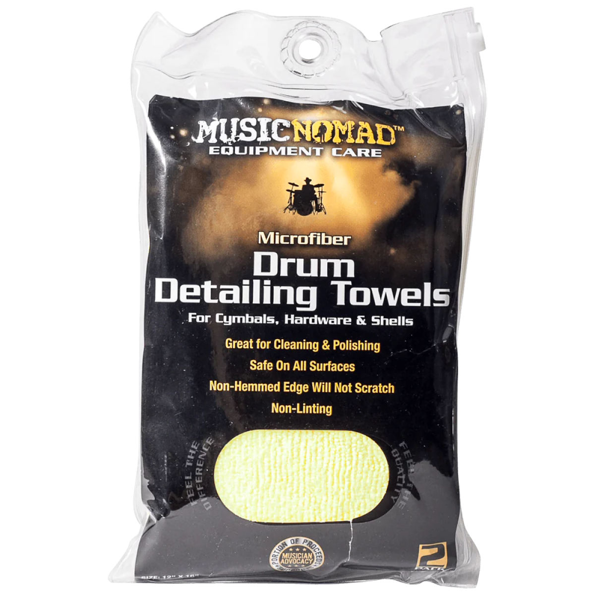 Music Nomad Edgeless Microfiber Drum Detailer Towels - 2 Pak (MN210)