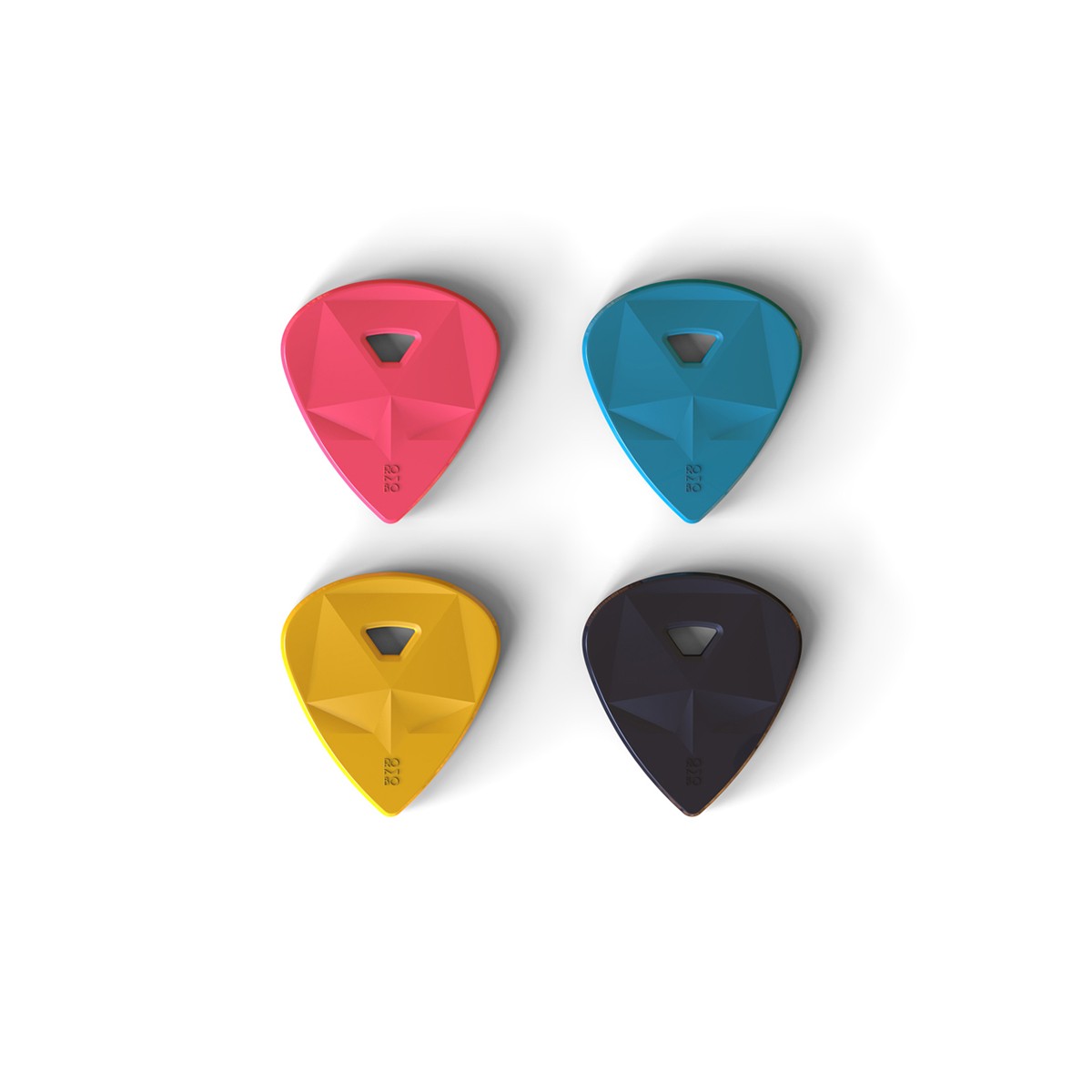 Rombo Guitar Pick Set - Diamond (4 Picks - 2 mm) - Mixed Colors