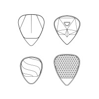 Rombo Guitar Pick Set - Try Out Mix (4 Picks - 0.45 mm, 2.0mm, 0.75mm and 1.25mm) - Mixed Colors