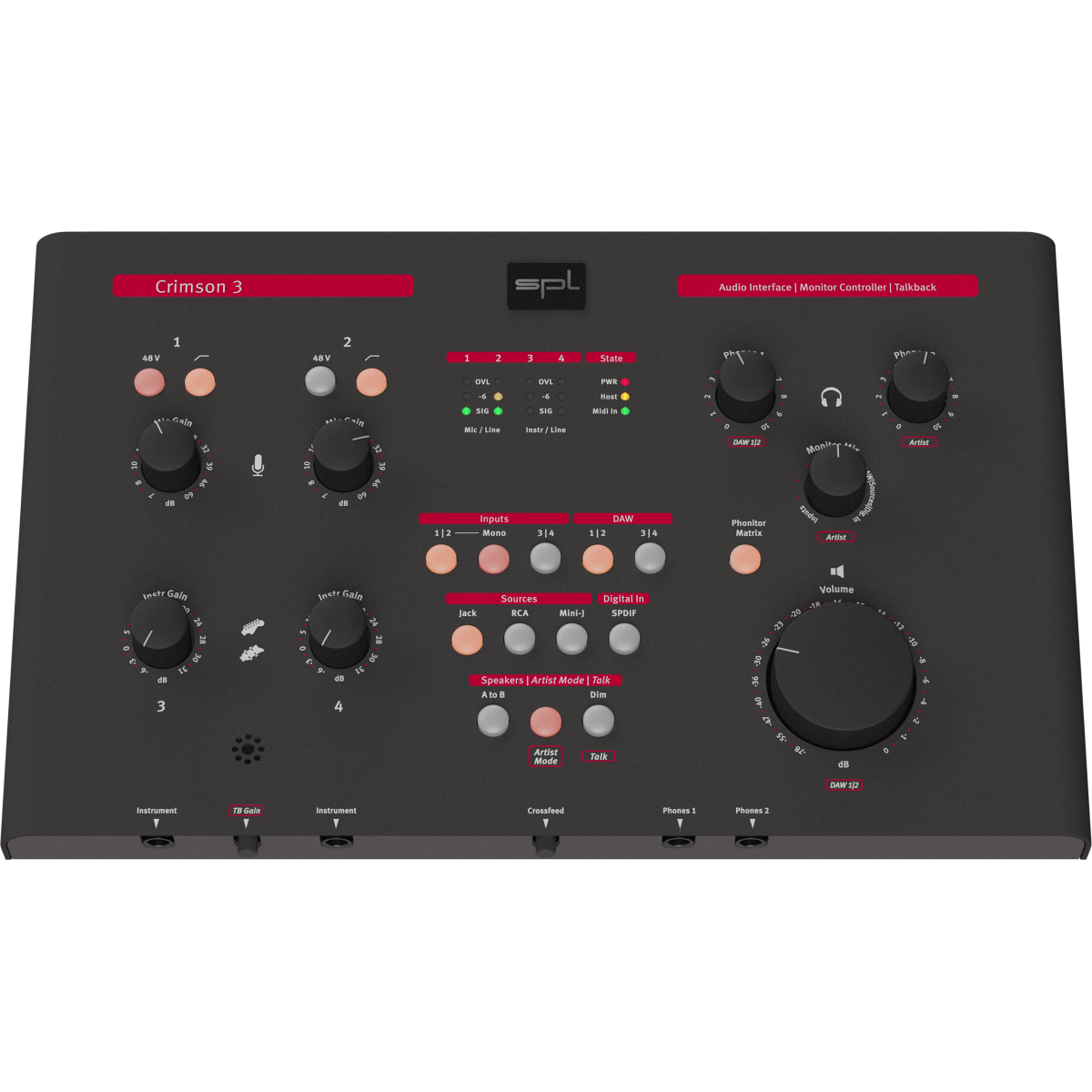 SPL Crimson 3 - Audio Interface, Monitor Controller, Talkback, & Phonitor Matrix